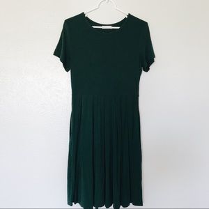 Midi dark green dress